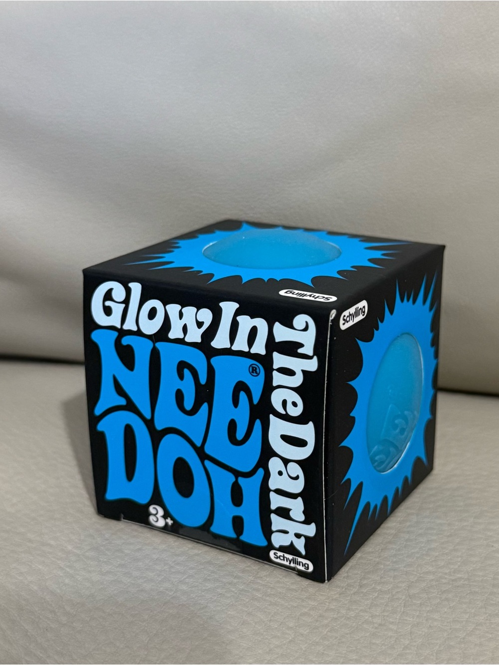 NEW NeeDoh Glow In The Dark BLUE Squishy Fidget Toy Stress Ball Authentic!